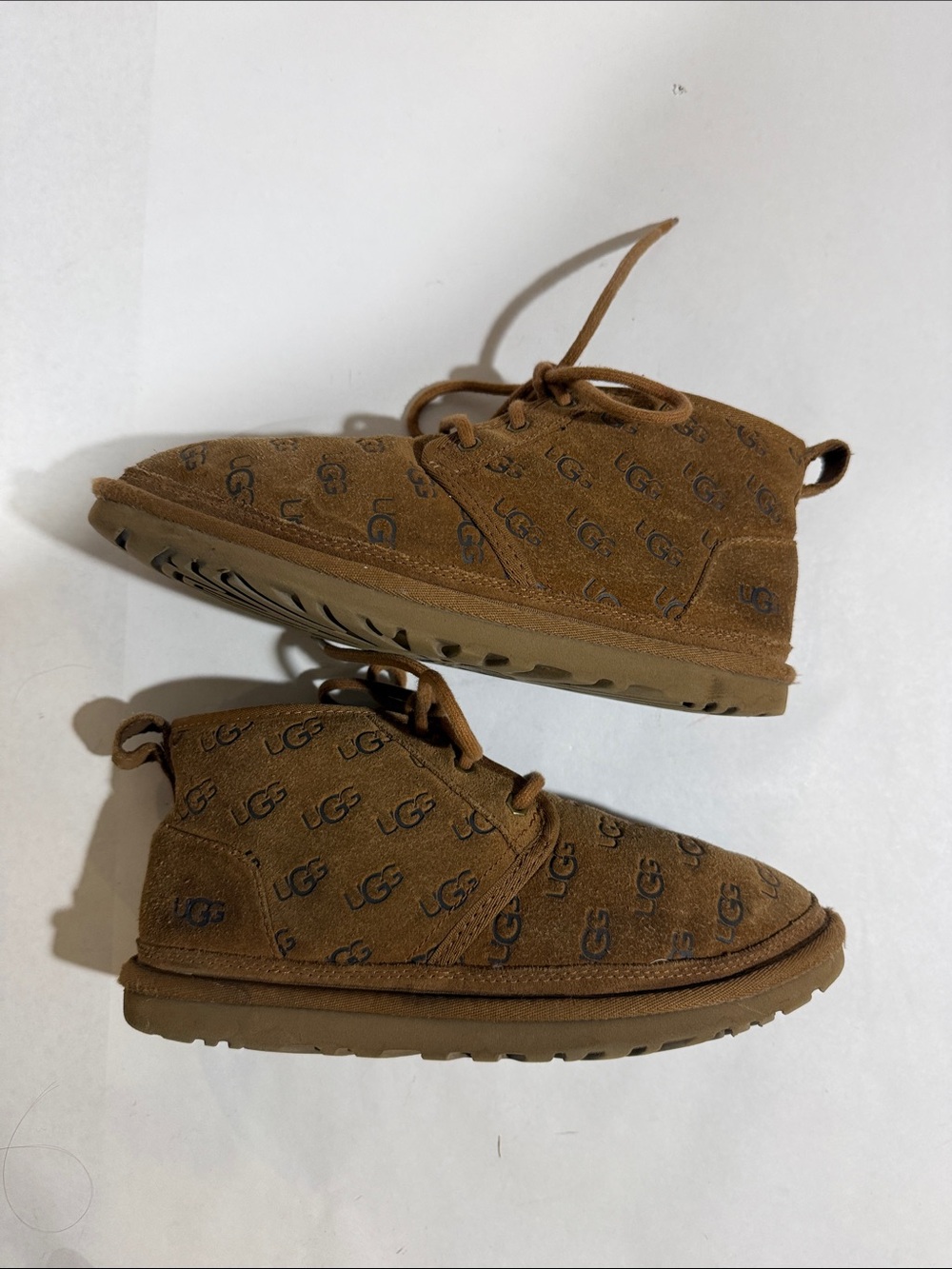 UGG Neumel Emboss Chukka Boot women’s  8 - Chestnut  Logo Suede - Picture 8 of 11